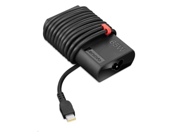 Lenovo ThinkPad 65W Slim AC Adapter (USB Type-C) - Strömadapter - AC 90-265 V - 65 Watt - svart