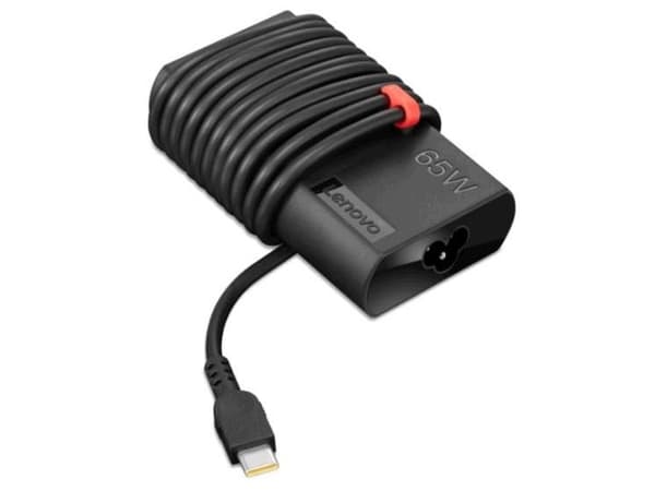 Lenovo ThinkPad 65W Slim AC Adapter (USB Type-C) - Strömadapter - AC 90-265 V - 65 Watt - svart