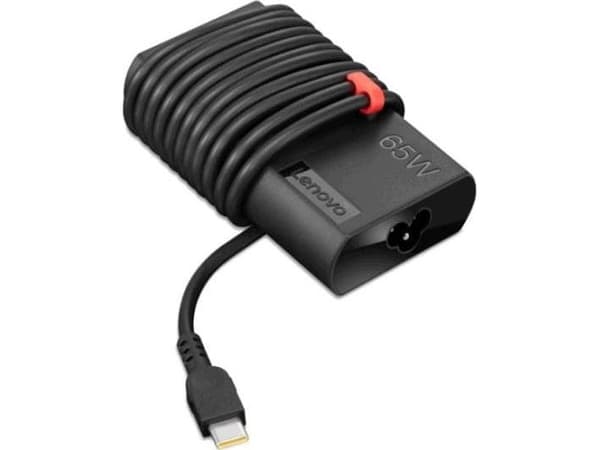 Lenovo ThinkPad 65W Slim AC Adapter (USB Type-C) - Strömadapter - AC 90-265 V - 65 Watt - svart