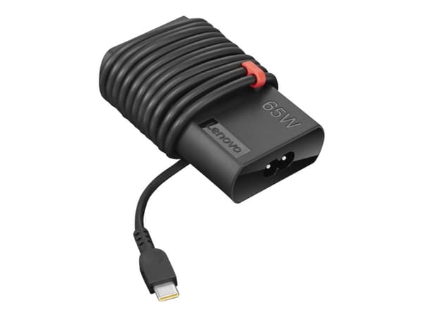 Lenovo ThinkPad 65W Slim AC Adapter (USB Type-C) - Strömadapter - AC 90-265 V - 65 Watt - svart Svart