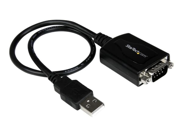 StarTech.com 30 cm USB till RS232 seriell DB9 kabeladapter med COM-retention - Seriell adapter - USB - RS-232 - svart