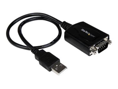 StarTech.com 30 cm USB till RS232 seriell DB9 kabeladapter med COM-retention - Seriell adapter - USB - RS-232 - svart