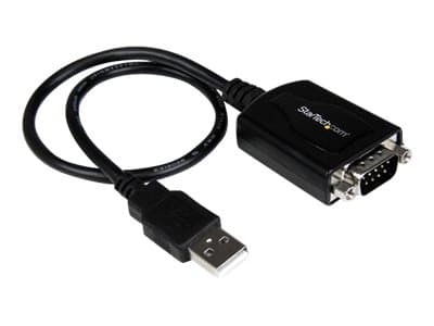 StarTech.com 30 cm USB till RS232 seriell DB9 kabeladapter med COM-retention - Seriell adapter - USB - RS-232 - svart Svart