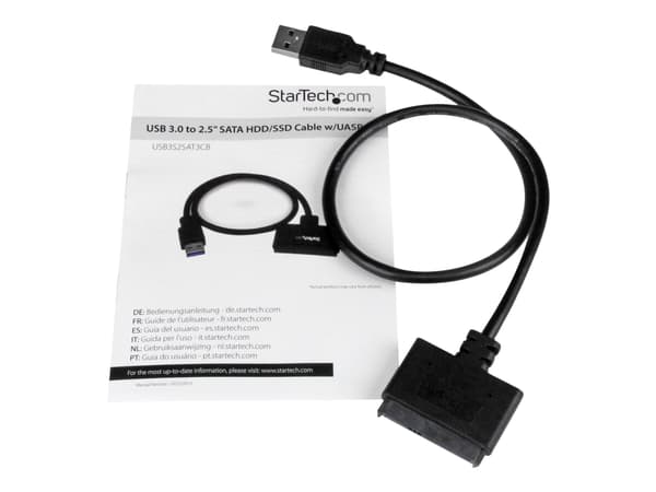 StarTech.com SATA-USB-kaapeli - USB 3.0 - 2,5" SATA III -kiintolevysovitin - Ulkoinen muunnin SSD/HDD-tiedonsiirtoon (USB3S2SAT3CB) - Lagringskontrol