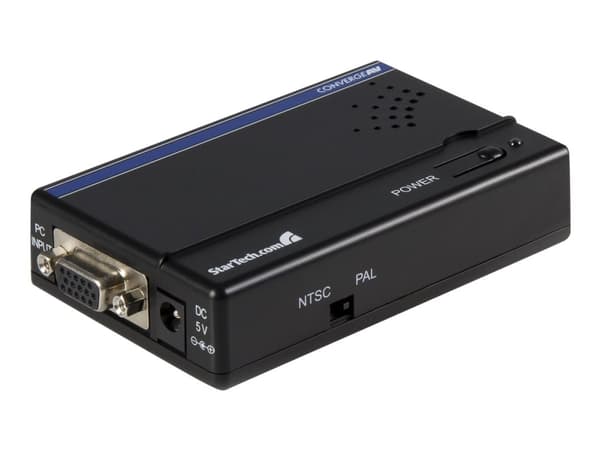 StarTech.com High Resolution VGA to Composite (RCA) or S-Video Converter - PC to TV Video Adapter - 1600x1200 RGB to TV (VGA2VID) - Videokonverterare