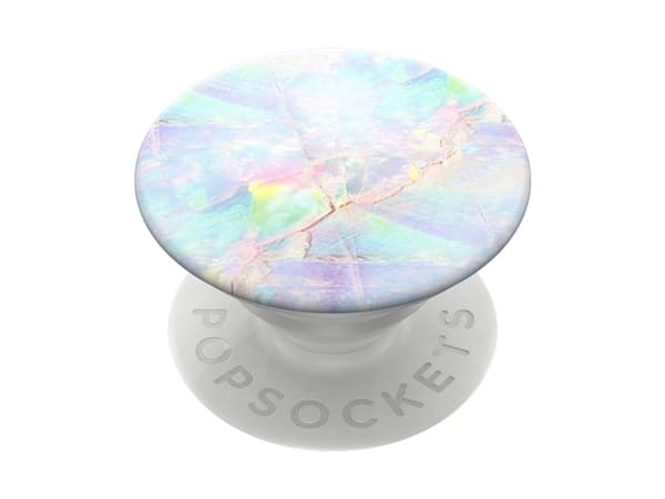 PopSockets - Fingergrepp/vikbart ställ för mobiltelefon, surfplatta - opal - vit (dragspel), vit (plattform)