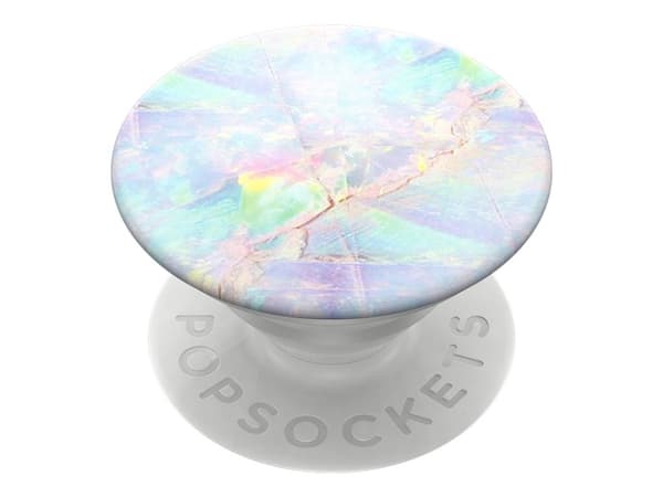PopSockets - Fingergrepp/vikbart ställ för mobiltelefon, surfplatta - opal - vit (dragspel), vit (plattform) Multifärg