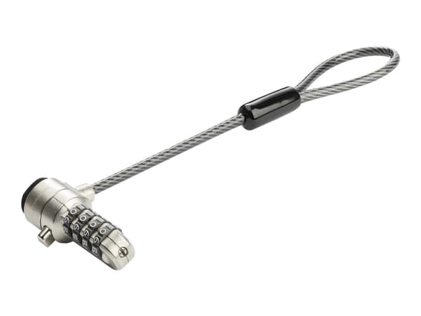 StarTech.com Universal Laptop Cable Lock Expansion Loop, 6" (15cm) Anti-stöld 4-siffrig kombination K-Slot Lock, Computer Security Cable för att skap