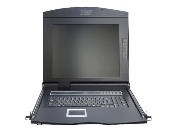Digitus Professional DS-72210-2GE - KVM-konsoll med KVM-svitsj - 8 porter - Tysk - 17" - rackversjon - 1280 x 1024 @ 60 Hz - 1000:1 - sortering, RAL