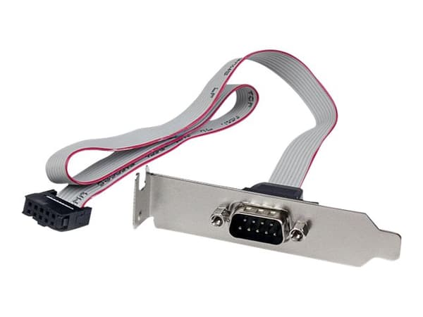 StarTech.com 1 Port 16in DB9 Serial Port BRacket to 10 Pin Header - Low Profile - low profile DB9 Header - DB9 bRacket (PLATE9M16LP) - Serielt panel