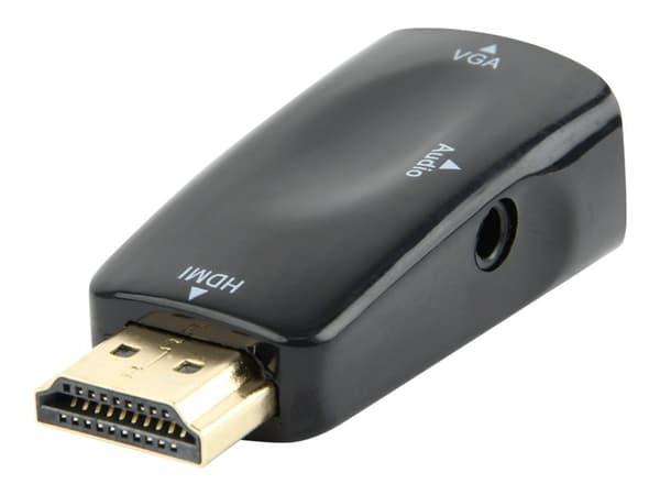 Cablexpert - Video adapter - HDMI hann til HD-15 (VGA), mini-phone stereo 3.5 mm hunn - svart - 1080p-støtte