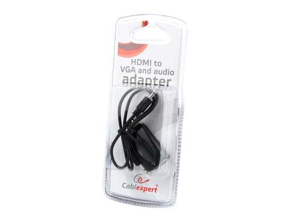 Cablexpert - Video adapter - HDMI hann til HD-15 (VGA), mini-phone stereo 3.5 mm hunn - svart - 1080p-støtte