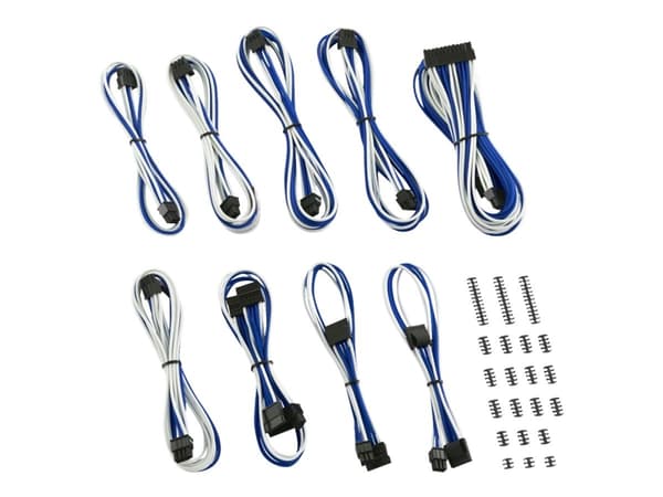 CableMod Classic ModMesh RT-Series - Strømkabelsett - hvit, blå