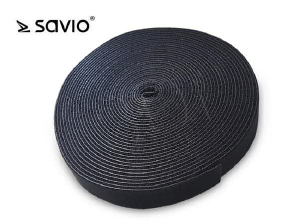 Savio OC-01/B, Kaapelin suojus, Pöytä/Seinä, Velcro, Musta