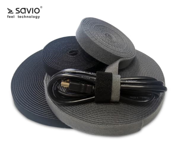 Savio OC-01/B, Kaapelin suojus, Pöytä/Seinä, Velcro, Musta
