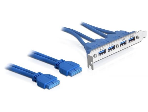 Delock Slot bracket - USB-panel - 19-stifts USB 3.0-kontakt (hona) till USB typ A (hona) - 40 cm - för Delock Converter M.2