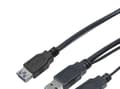 Miniatyrbild 3 av 5: LogiLink - USB-kabel - Micro-USB typ B (hane) till USB typ A, USB typ A (enbart ström) (hane) - 60 cm - svart