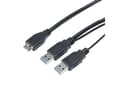 Miniatyrbild 4 av 5: LogiLink - USB-kabel - Micro-USB typ B (hane) till USB typ A, USB typ A (enbart ström) (hane) - 60 cm - svart
