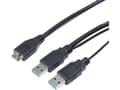 Miniatyrbild 5 av 5: LogiLink - USB-kabel - Micro-USB typ B (hane) till USB typ A, USB typ A (enbart ström) (hane) - 60 cm - svart