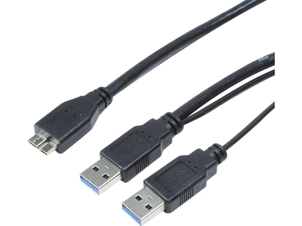 LogiLink - USB-kabel - Micro-USB typ B (hane) till USB typ A, USB typ A (enbart ström) (hane) - 60 cm - svart