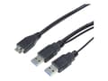 Miniatyrbild 2 av 5: LogiLink - USB-kabel - Micro-USB typ B (hane) till USB typ A, USB typ A (enbart ström) (hane) - 60 cm - svart
