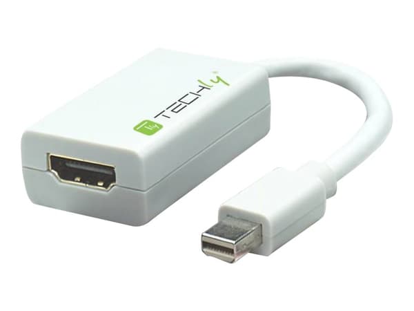 TECHly - Video adapter - Mini DisplayPort hann til HDMI hunn - 15 cm - skjermet - hvit