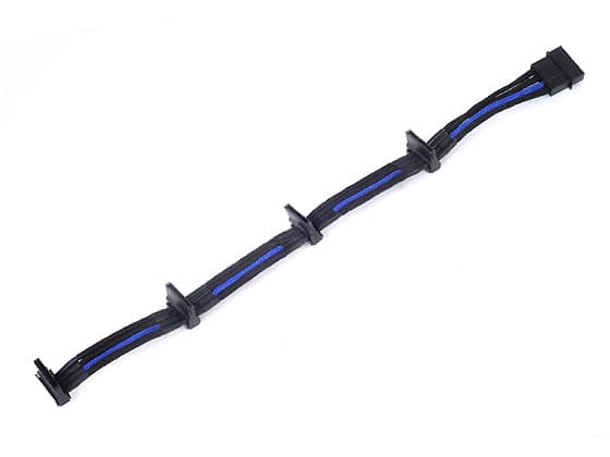 SilverStone PP07 - Förlängningskabel för ström - 4 pin intern effekt (hane) till SATA-ström (hona) - 30 cm - svart/blå