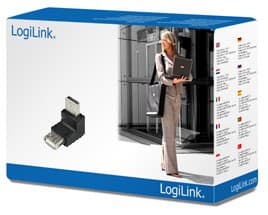 LogiLink - USB-adapter - USB (hane) till USB (hona) - USB 2.0 - 90° kontakt, formpressad - svart