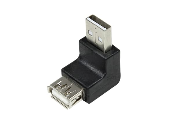 LogiLink - USB-adapter - USB (hane) till USB (hona) - USB 2.0 - 90° kontakt, formpressad - svart