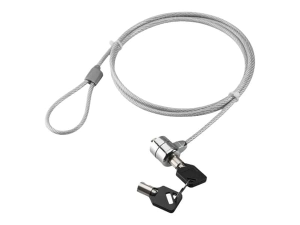 Manhattan Mobile Security Laptop Lock, Key Lock, 1.4m, kompatibel med Kensington-lås, stark stålkabel (3mm tjock), Diecast Zinc Alloy Lock, konstrukt