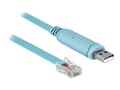 Miniatyrbilde 1 av 5: Delock - Seriell kabel - USB (hann) til RJ-45 (hann) - 3 m - EIA-232 - blå