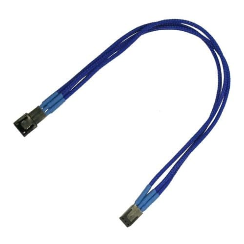 Nanoxia - Forlengelseskabel for viftestrømforsyning - 3-pins Molex (hunn) til 3-pins Molex (hann) - 30 cm - blå