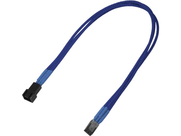 Nanoxia - Forlengelseskabel for viftestrømforsyning - 3-pins Molex (hunn) til 3-pins Molex (hann) - 30 cm - blå