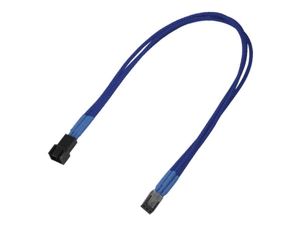 Nanoxia - Forlengelseskabel for viftestrømforsyning - 3-pins Molex (hunn) til 3-pins Molex (hann) - 30 cm - blå