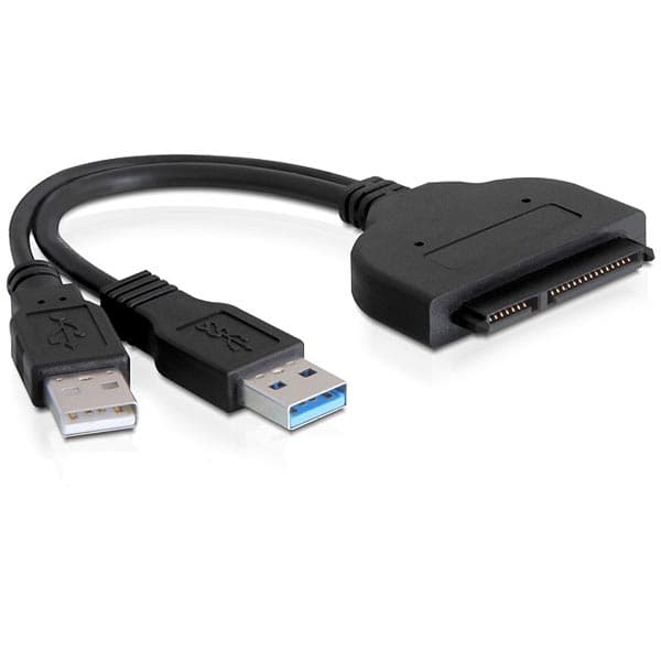 Delock Converter SATA 22 pin > USB 3.0-A male + USB 2.0-A male - Diskkontroller - 2.5" - SATA 1.5Gb/s - USB 3.0 - svart