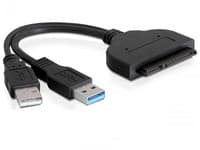 Delock Converter SATA 22 pin > USB 3.0-A male + USB 2.0-A male - Diskkontroller - 2.5" - SATA 1.5Gb/s - USB 3.0 - svart