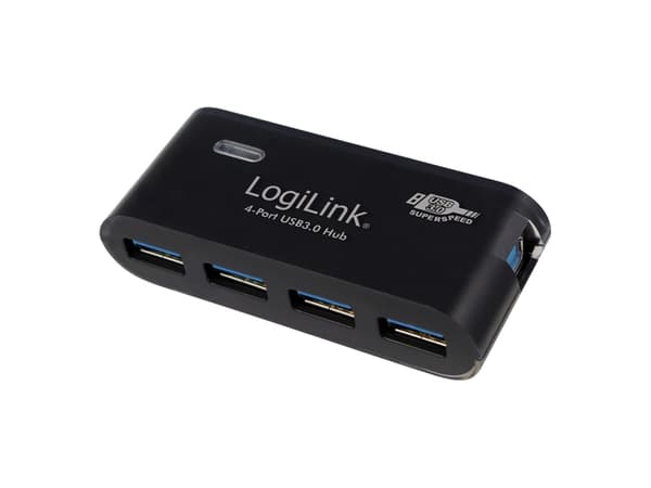 LogiLink USB 3.0 Hub 4-Port - Hubb - 4 x SuperSpeed USB 3.0 - skrivbordsmodell