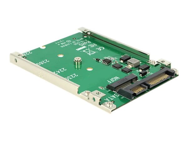 Delock Converter 22 pins > M.2 NGFF - Lagringskontroll - SATA 6Gb/s - SATA 6Gb/s Grønn