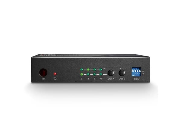Lindy 38084, AV-matrisväxel, 3840 x 2160 pixlar, 18 Gbit/s, Svart, Metall, 1000 mA