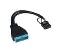 Miniatyrbilde 3 av 4: Inter-Tech - Intern USB-adapter - 9-pins USB-header (hunn) til 19-pins USB 3.0-plugg (hann) - 15 cm - svart