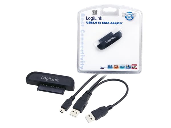 LogiLink USB 2.0/SATA, Sort, MA6116, 170 mm, 188 mm, 50 mm, 120 g