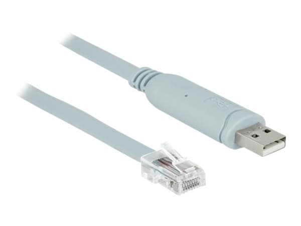 Delock - Sarjattu kaapeli - USB (han) til RJ-45 (han) - 1 m - EIA-232 - vihreä Sininen