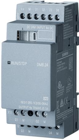 Siemens 6ED1055-1CB00-0BA2, Digitalt, Inngang/Utgang, 8 kanaler, 4 kanaler, 4 kanaler, Grå