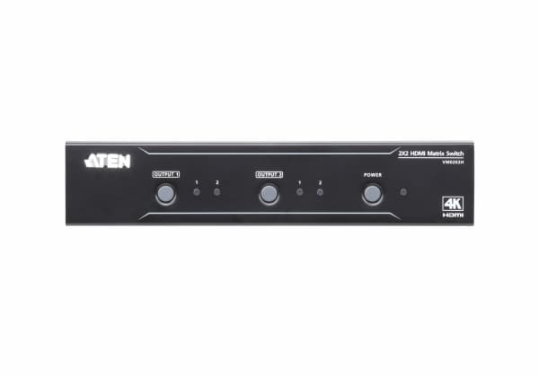 ATEN VanCryst VM0202H 2x2 4K HDMI Matrix - Video-/ljudomkopplare - skrivbordsmodell, rackmonterbar