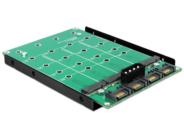 Delock 3,5" Converter 4 x SATA 7 Pins > 4 x M.2 NGFF - Lagringskontroll - 4-kanals - SATA 6Gb/s - SATA 6Gb/s