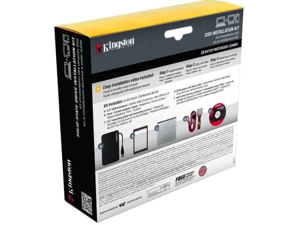 Kingston SSD Installation Kit - Förvaringslåda - 2.5" - SATA 3Gb/s - USB 2.0