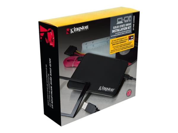Kingston SSD Installation Kit - Förvaringslåda - 2.5" - SATA 3Gb/s - USB 2.0 Svart