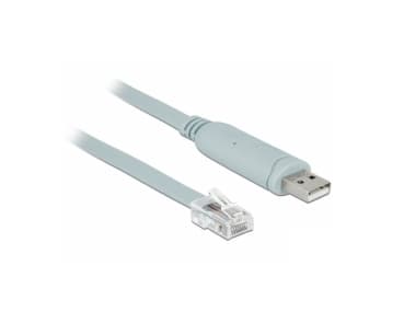 Delock - Seriell kabel - USB (hann) til RJ-45 (hann) - 5 m - EIA-232 - grå