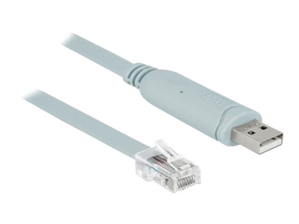 Delock - Seriell kabel - USB (hann) til RJ-45 (hann) - 5 m - EIA-232 - grå