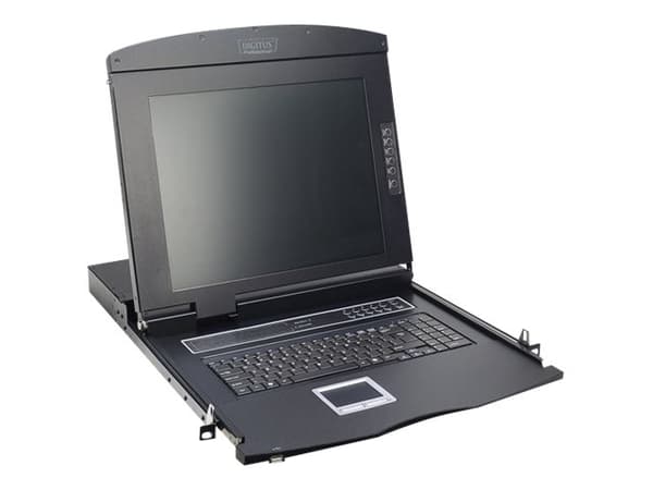 Digitus Professional DS-72210 - KVM-konsoll - 17" - rackversjon - 1280 x 1024 @ 60 Hz - 1000:1 - sortering, RAL 9005 - 1U